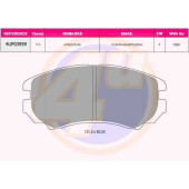 Колодки HYU COUPE/ELANTRA/TUCSON/KIA SOUL/SPORTAGE 1.6/2.0/2.7 V6/2.5/2.0CRDI 01- <b>4U 4UP03959</b>