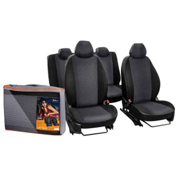 Чехлы модельные ВАЗ 2123 Нива Шевроле (2018-) Лима жаккард/кожзам раздельные спинка и сиденье черный <b>AIRLINE ACCS-L-55</b>