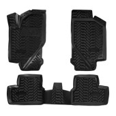 Ковры в салон (3D с подпятником) Lada Kalina (2004-, 2013-) компл. 4 шт., высокий борт, полимерные, черные <b>AIRLINE ACM-PS-03</b>