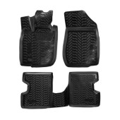 Ковры в салон (3D с подпятником) (без 3-го ряда) Lada Largus (2012-) компл. 4 шт., (крепеж), высокий борт, полимерные, черные <b>AIRLINE ACM-PS-04</b>