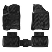 Ковры в салон (3D с подпятником) Lada Vesta (2015-) компл. 4 шт., (крепеж), высокий борт, полимерные, черные <b>AIRLINE ACM-PS-07</b>