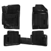 Ковры в салон (3D с подпятником) Hyundai Solaris II (2017-)/Kia Rio IV (06.2017-) компл. 4 шт., (крепеж), высокий борт, полимерные, черные <b>AIRLINE ACM-PS-37</b>