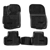 Ковры в салон (3D с подпятником) Mitsubishi ASX (2010-) компл. 4 шт., высокий борт, полимерные, черные <b>AIRLINE ACM-PS-46</b>