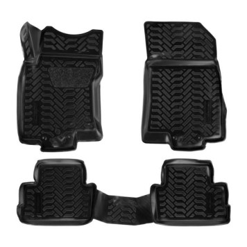 Ковры в салон (3D с подпятником) Nissan Qashqai II (сборка РФ) (2016-) компл. 4 шт., высокий борт, полимерные, черные <b>AIRLINE ACM-PS-49</b>