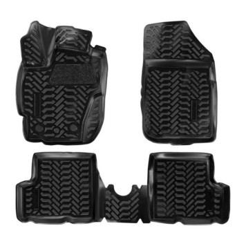 Ковры в салон (3D с подпятником) Renault Duster (рест.)/Kaptur 4WD (2015-) компл. 4 шт., (крепеж), высокий борт, полимерные, черные <b>AIRLINE ACM-PS-55</b>