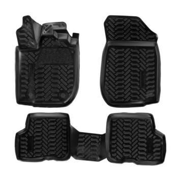 Ковры в салон (3D с подпятником) Renault Sandero II/Stepway (2014-) компл. 4 шт., (крепеж), высокий борт, полимерные, черные <b>AIRLINE ACM-PS-58</b>