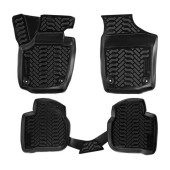 Ковры в салон (3D) Skoda Rapid (2013-) компл. 4 шт., высокий борт, полимерные, черные <b>AIRLINE ACM-PS-61</b>