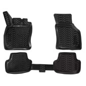 Ковры в салон (3D с подпятником) VW Golf VII (2012-) компл. 4 шт., высокий борт, полимерные, черные <b>AIRLINE ACM-PS-72</b>
