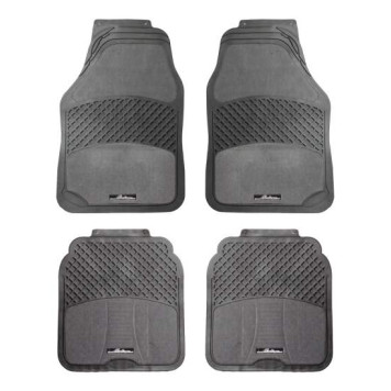 Ковры полимерные с ковролиновыми вставками в салон автомобиля универсальные, цвет - серый/черный, комплект из 4х ковров <b>AIRLINE ACM-RCM-03</b>-1