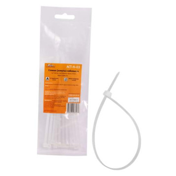 Стяжки (хомуты) кабельные 3,6*150 мм, пластиковые, белые, 10 шт. <b>AIRLINE ACT-N-03</b>