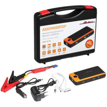 Аккумулятор внешний универсальный (Booster) 10000мАч: 2xUSB 5V 2A, фонарь, пуск ДВС <b>AIRLINE APB-10-05</b>