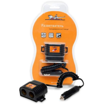 Прикуриватель-разветвитель 15 Ампер на 2 гнезда с витым шнуром <b>AIRLINE ASP-15A-10</b>