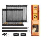 Шторки солнцезащитные раздвижные L (Д*В: 50*47-53см), цвет черный <b>AIRLINE ASPS-S-07</b>