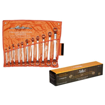 Набор ключей накидных 11 предметов (6*7, 8*9, 10*11, 12*13, 14*15, 16*17, 18*19, 20*22, 21*23, 24*27, 30*32мм) сумка <b>AIRLINE AT-11-13</b>