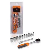 Набор головок с трещоткой 1/4" DR 72Т 12пр. (4,5,6,7,8,9,10,11,12,13мм, удлинитель 100мм) <b>AIRLINE AT-12-26</b>