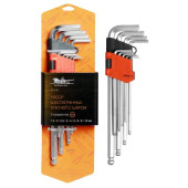 Набор шестигранных ключей удлиненных с шаром 9 предметов (1.5,2,2.5,3,4,5,6,8,10мм) пласт.подвес <b>AIRLINE AT-9-15</b>