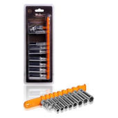 Набор головок торцевых 1/4' DR шестигранных глубоких 9пр. (6,7,8,9,10,11,12,13мм, карданный шарнир) AIRLINE AT-9-25