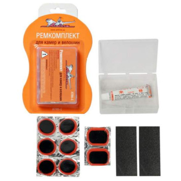Набор заплат для ремонта камер и велошин с клеем AIRLINE ATRK-1