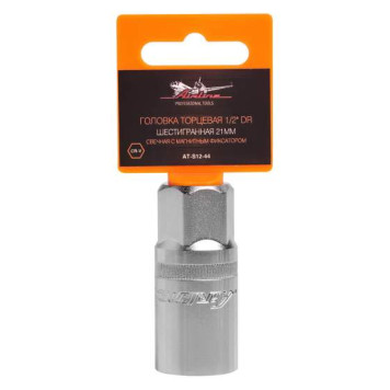 Головка 21мм 1/2" свечная AIRLINE AT-S12-44 с магнитн.фиксатором, 6 гран.