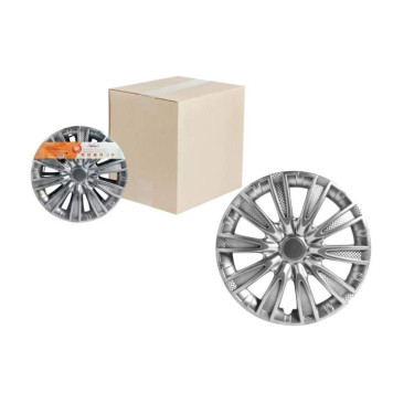 Колпаки колесные 15" "Торнадо", серебристый, карбон, компл. 2 шт. <b>AIRLINE AWCC-15-06</b>