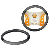 Оплетка из искусственной кожи с перфорацией, цвет – серый/черный, 38 см / M <b>AIRLINE AWC-SL-02M</b>