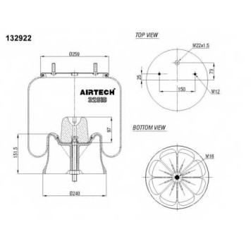 Кожух пневматической рессоры AIRTECH 132922 / 32619  KPP-1