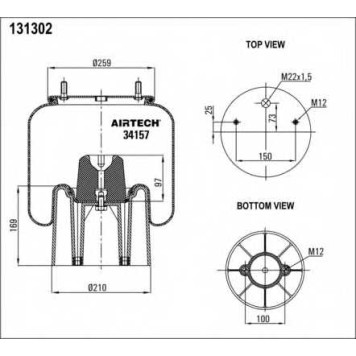 Кожух пневматической рессоры AIRTECH 131302 / 34157  KPP-1
