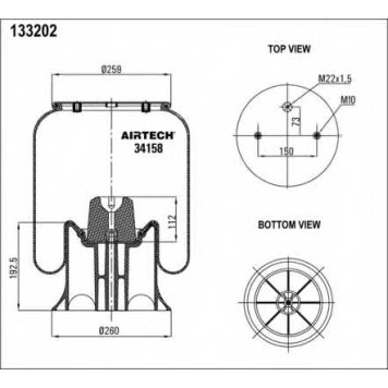 Кожух пневматической рессоры AIRTECH 133202 / 34158 KPP-1