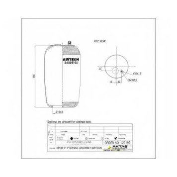Кожух пневматической рессоры AIRTECH 122192 / 34185-21 P