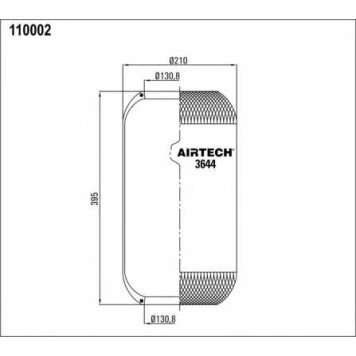 Кожух пневматической рессоры AIRTECH 110002 / 3644-1