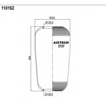 Кожух пневматической рессоры AIRTECH 110162 / 3737-1