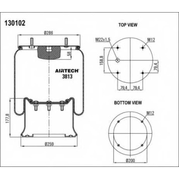 Кожух пневматической рессоры AIRTECH 130102 / 3813  K