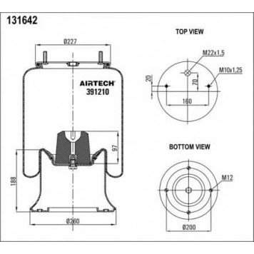 Кожух пневматической рессоры AIRTECH 131642 / 391210 K-1