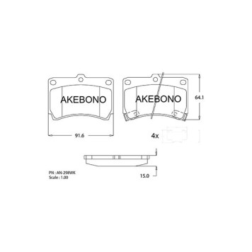 Колодки тормозные дисковые подходят для KIA RIO, MAZDA 323 (BG, BA), DENIO (DW) <b>AKEBONO AN-298WK</b>