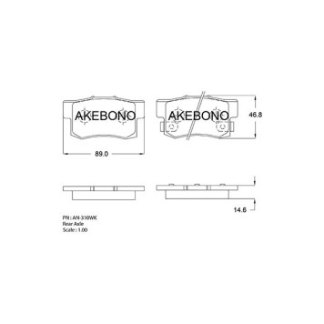 Колодки тормозные дисковые задние подходят для HONDA ACCORD V, INSPIRE (-95), PRELUDE (-96) <b>AKEBONO AN-310WK</b>