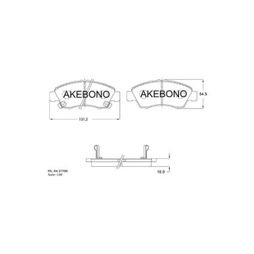 Колодки тормозные дисковые передние HONDA JAZZ III (GE,GG,GP) 08> <b>AKEBONO AN-377WK</b>