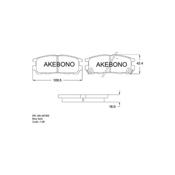 Колодки тормозные дисковые подходят для ISUZU TROOPER, OPEL FRONTERA A, B <b>AKEBONO AN-387WK</b>