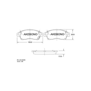 Колодки тормозные дисковые передние подходят для Toyota Camry V20 <b>AKEBONO AN-394WK</b>