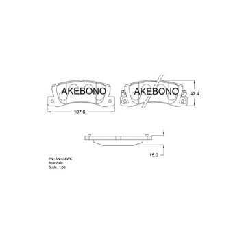 Колодки тормозные дисковые задние LEXUS RX300 98-09 <b>AKEBONO AN-438WK</b>