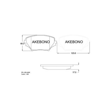 Колодки тормозные дисковые передние подходят для TOYOTA RAV4 II <b>AKEBONO AN-640K</b>