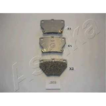 Колодки тормозные дисковые задний для TOYOTA CELICA, COROLLA, PRIUS, YARIS <b>ASHIKA 51-02-203</b>