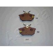 Колодки тормозные дисковые задний для MITSUBISHI CARISMA(DA#), COLT CZC(RG), COLT(Z2#A,Z3#A), SPACE STAR(DG#A) <b>ASHIKA 51-05-507</b>