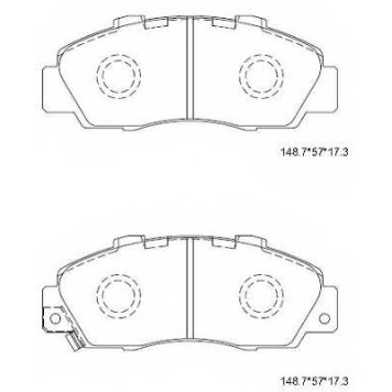 Колодки тормозные дисковые передний для ACURA LEGEND, NSX / HONDA ACCORD, CIVIC, CR, HR, INTEGRA, LEGEND, NSX, PRELUDE, SHUTTLE <b>ASIMCO KD1758</b>