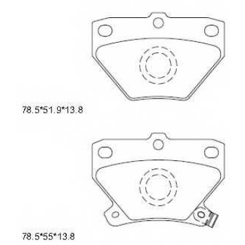 Колодки тормозные дисковые задний для TOYOTA CELICA, COROLLA, MATRIX, PRIUS, YARIS <b>ASIMCO KD2720</b>