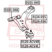 Сайлентблок, рычаг независимой подвески колеса <b>ASVA 0101046</b>