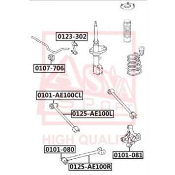 Сайлентблок, рычаг независимой подвески колеса <b>ASVA 0101081</b>