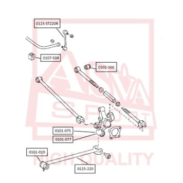 Сайлентблок, рычаг независимой подвески колеса <b>ASVA 0101166</b>