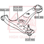 Сайлентблок, рычаг независимой подвески колеса <b>ASVA 0101225</b>