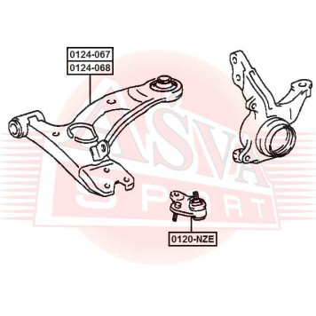 Рычаг передний нижний левый <b>ASVA 0124067</b>