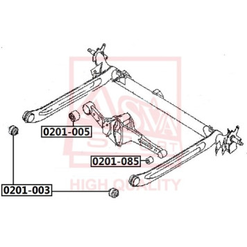Сайлентблок, рычаг независимой подвески колеса <b>ASVA 0201003</b>